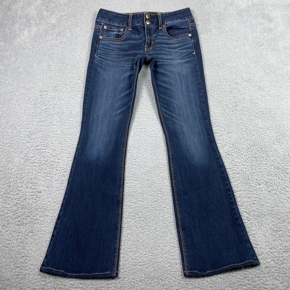 American‎ Eagle Artist Flare Jeans Womens 2 Regular (Fits 27x29) Blue Stretch